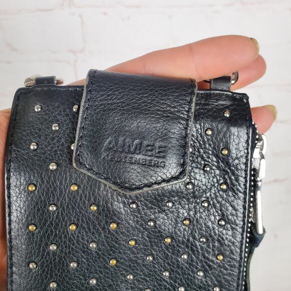 Bundle Aimee Kestenberg Studded Leather Crossbody Phone Case Wallet And Wristlet - Picture 8 of 16